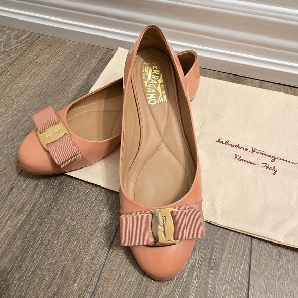 SALVATORE FERRAGAMO - Varina Ballet Flat - Pink - Size 34 - Picture 1 of 6